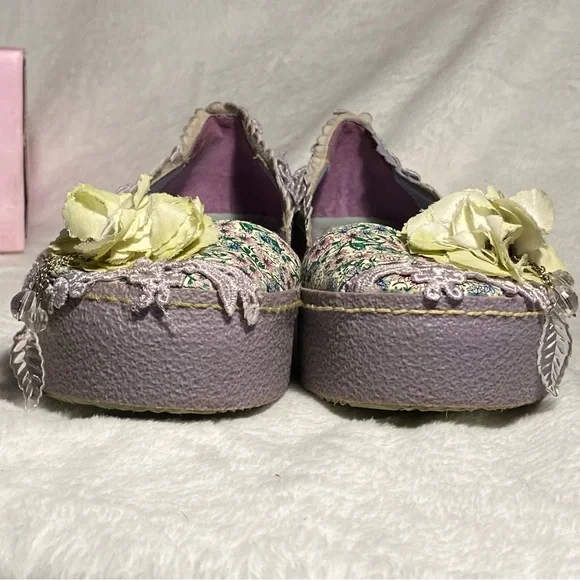 NWOT Irregular Choice platform ballet flats,lilac/mint floral,lace,flower, 7.5 - Picture 10 of 16